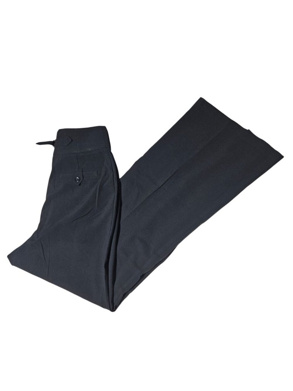 Moda International Black Flare Pants Womens Size 10 Tall High Waist Slacks